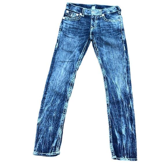 TRUE Religion Jeans Size 30 SKINNY SUPER T Blue - Picture 4 of 11